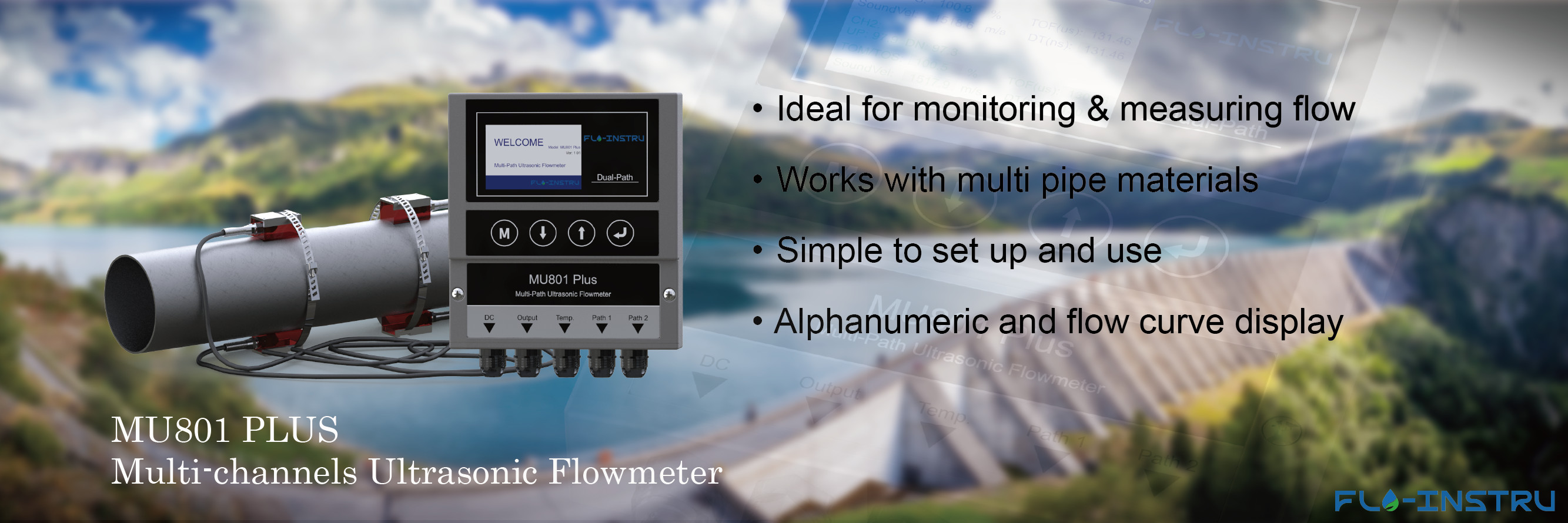 Kualitas Ultrasonik Clamp-on Flowmeter pabrik
